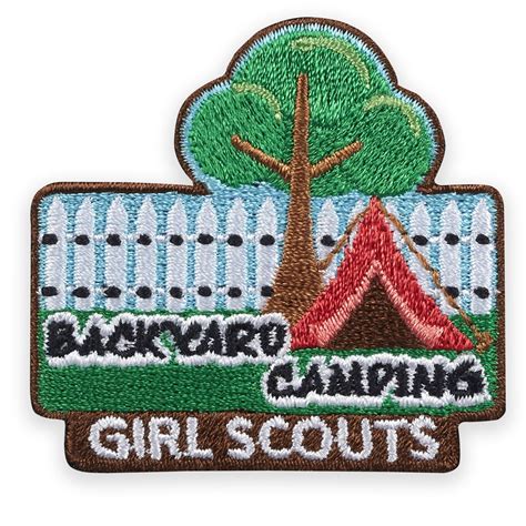 Backyard Camping Iron On Patch Girl Scout Fun Patches Girl Scout