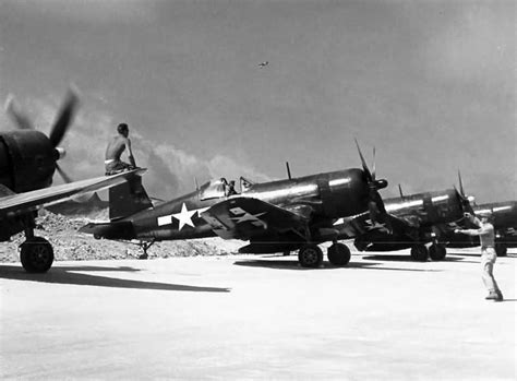 F4u 4 Corsairs Of The Vmf 224 On Okinawa World War Photos