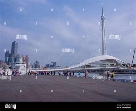 The Great Harbor Bridge Located At Kaohsiungs Penglai Wharf It Is The