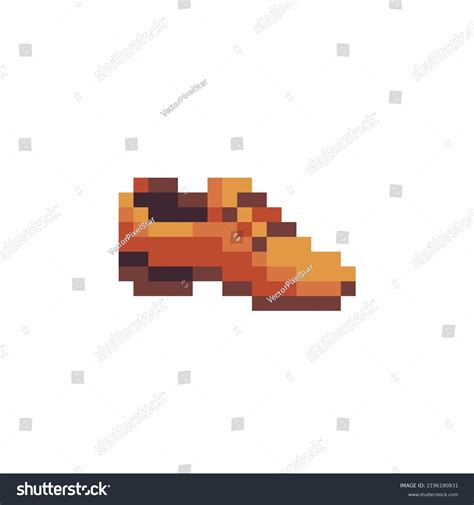 Mans Shoe Pixel Art Shoes Icon Stock Vector Royalty Free 2196180831