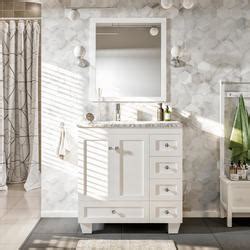 Eviva Happy 30 W X 18 D White Vanity And White Carrara Marble Vanity