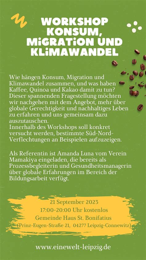 Workshop Konsum Migration Und Klimawandel Eine Welt E V Leipzig