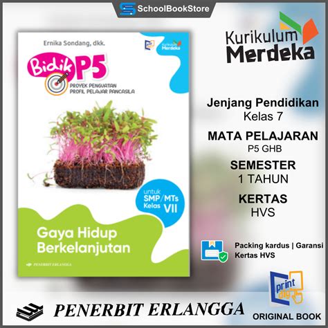 Jual Buku BIDIK P5 Gaya Hidup Berkelanjutan Kelas 7 SMP MTs Kurikulum