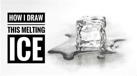 Melting Ice Cube Pencil Drawing