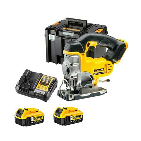 DeWalt DCS331P2 QW 18V XR Lithium Ion Akku Stichsäge mit 2x 5 Ah Akkus