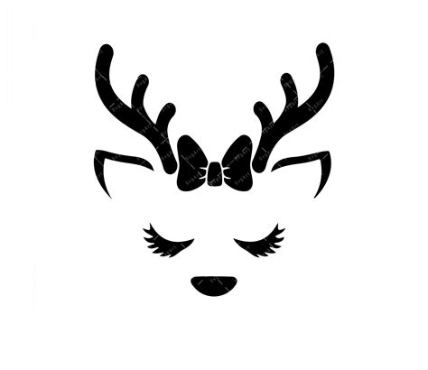 Reindeer Face SVG, PNG, PDF, Christmas reindeer svg, Reindeer Face ...