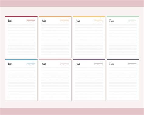 printable lined notes pages lined paper notetaking pages  lined sheets dotted notes paper