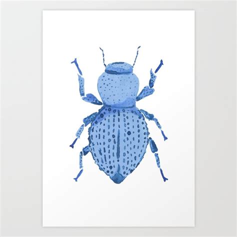 Blue Death Feigning Beetle Specimen Art Print By Parisicreative Society6