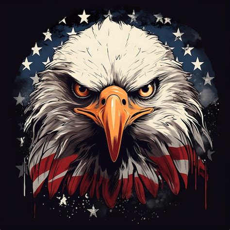 Premium AI Image Bald Eagle With USA Flag Fourth Of July Independence