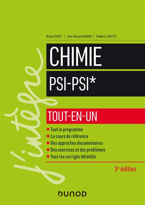 Chimie Tout En Un Psi Psi Livre De Bruno Fosset Dunod