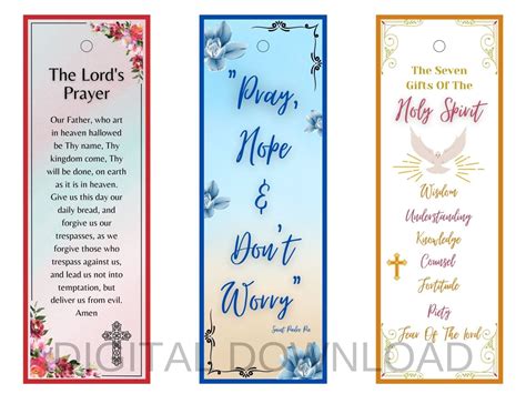 Printable Christian Bookmarks On Prayer