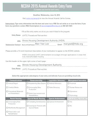 Fillable Online Ncsha Entry Name LIHTC Procedural Reinvention Ncsha