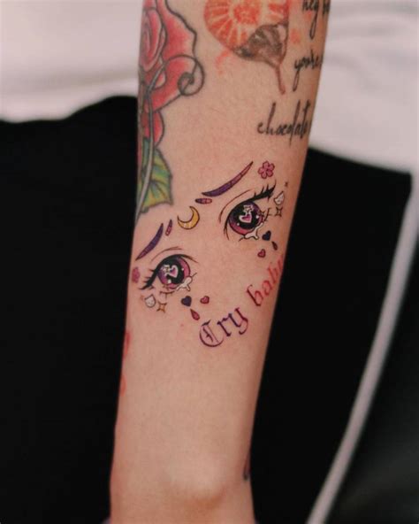 Sailor Moon Crying Eyes Tattoo Located On The Forearm