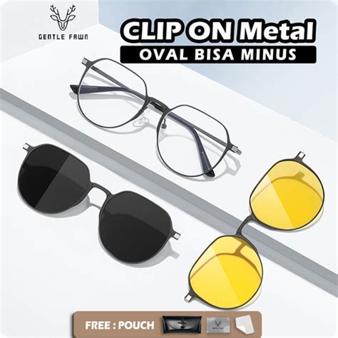 Promo Kacamata Clip On Multifungsi Free Lens Oval Fashion Pria Wanita