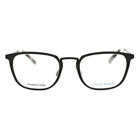 Cole Haan Men S Eyeglasses Black Rectangular Metal Frame Clear Lens Ch4042 001 La Paz County