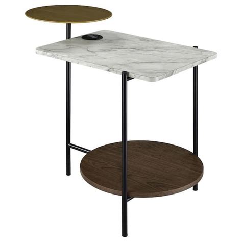 Coaster Ottilie In White And Black Tier Wood End Table With