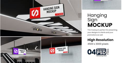 Hanging Sign Mockup, Product Mockups ft. advertising & billboard - Envato Elements