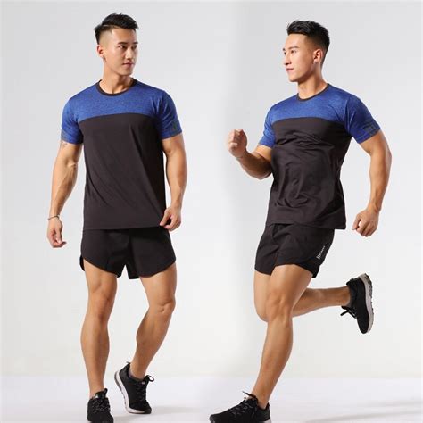 2 Pcs Set Mens Tracksuit Gym Fitness Football Sports Suit Clothes