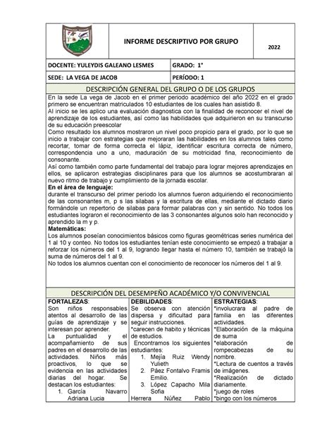 Ejemplo De Informe Descriptivo Image To U