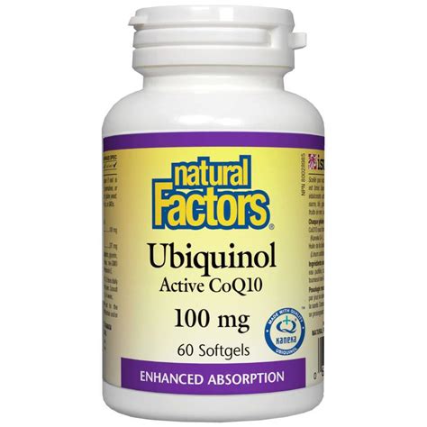 Natural Factors Ubiquinol Active CoQ10 100mg 60 μαλακές κάψουλες ...