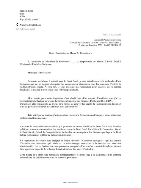 Lettre De Motivation Master 1 Management Laboite Cv Fr