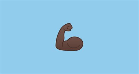 💪🏿 Flexed Biceps Dark Skin Tone Emoji On Noto Color Emoji Animated 140