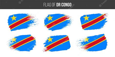 Premium Vector Dr Congo Flags Brush Stroke Grunge Vector Illustration