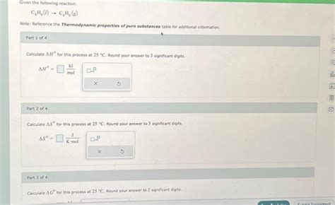 Solved Given The Following Reaction C H L C H G Note Chegg