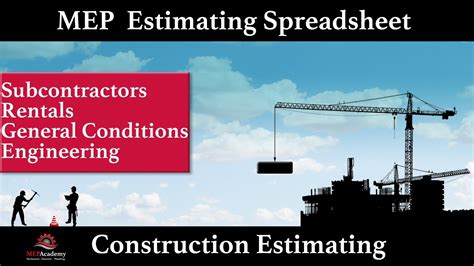 Estimating Spreadsheet Subcontractors Rentals Gcs And Engineering