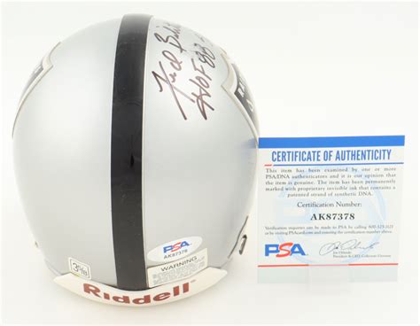 Fred Biletnikoff Signed Raiders Mini Helmet Inscribed Hof 88 And Sb Xx Mvp Psa Pristine