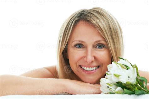 Picture Of Nice Blonde Woman With Flower 23412906 Stock Photo At Vecteezy