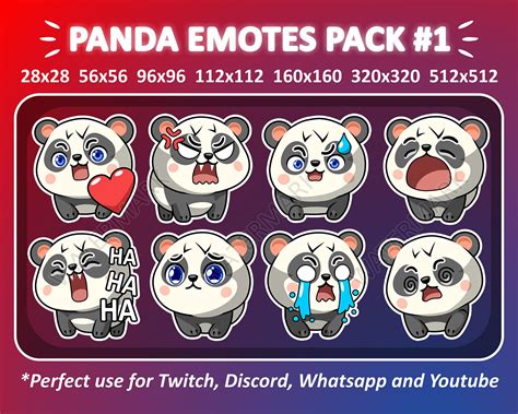 Panda Emotes Pack Emotes For Twitch Emote Discord Emote And