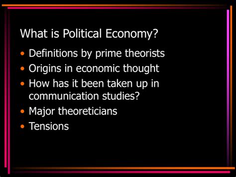 What Is Political Economy Anyway Part 1