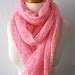 Linen Scarf Lace Shawl Knitted Natural Summer Wrap In Pink White Etsy