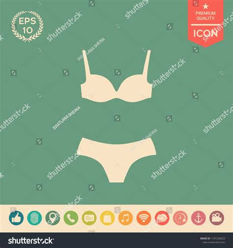 Set Lingerie Swimsuit Twopiece Bikini Silhouette Stock Vector Royalty Free 1107228023