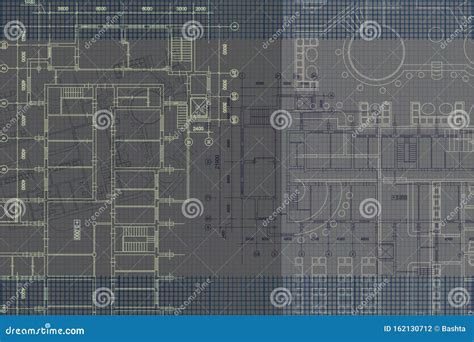 Architectural Background With Technical Drawings Site Plan Texture