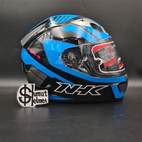 Jual HELM FULLFACE NHK GP 1000 MOTIF DELTA3 WARNA BLACK BLUE GLOSSY