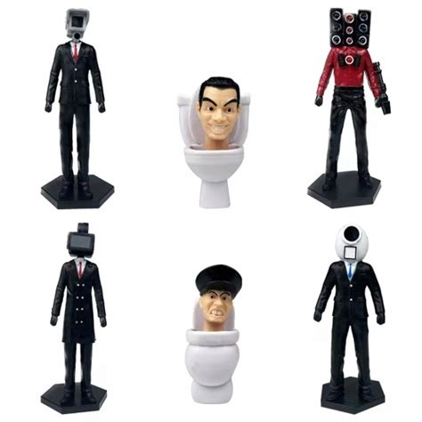 Szt Zestaw Figurek Skibidi Toilet Plush Figurki Niska Cena Na