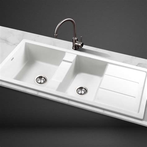 Cefito Stone Kitchen Sink 1160x500mm Granite Undertopmount Basin