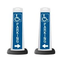 Valet White Vertical Panel W Reflective Handicap Parking Sign