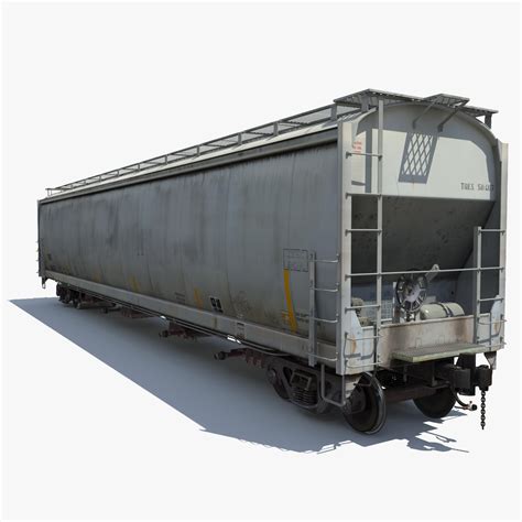 H351 Open Top Hopper Rail Car 3d Model 129 3ds Fbx Obj C4d Ma