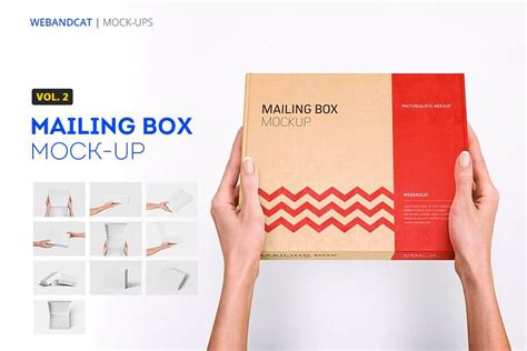 20 Creative Free Mailing Box Mockup PSD Templates