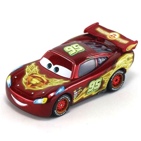 Disney Pixar Cars Neon Racers LIGHTNING McQUEEN 1:55 Scale Die-Cast ...