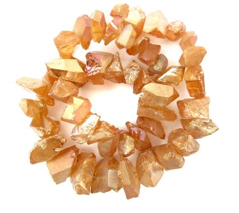 Electroplated Titanium Coated Rough Quartz Beads ~ Iridescent Burnt ...