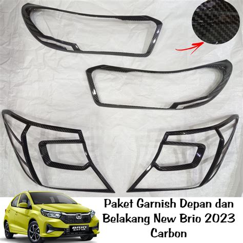 Jual Paket Garnish Depan Belakang Mobil All New Brio Full Carbon