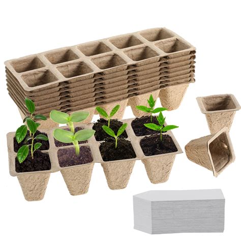 Cells Peat Pots Seed Starter Trays Biodegradable Seed Tray Packs