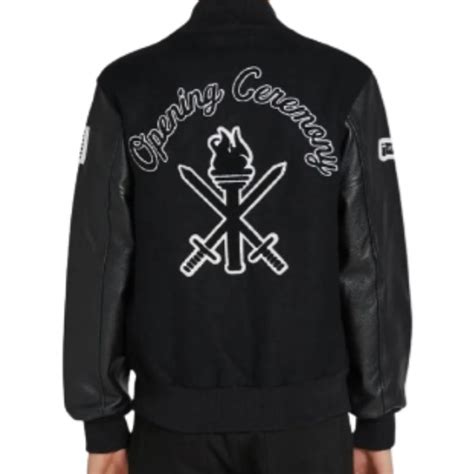 Opening Ceremony OC Black Letterman Jacket Top Celebrity Jacket