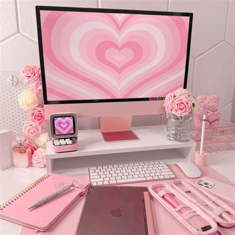 pink desk setup