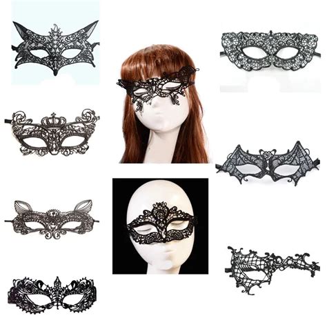 9 Style Female Masque Sexy Black Lace Mask Halloween Eye Face Masks