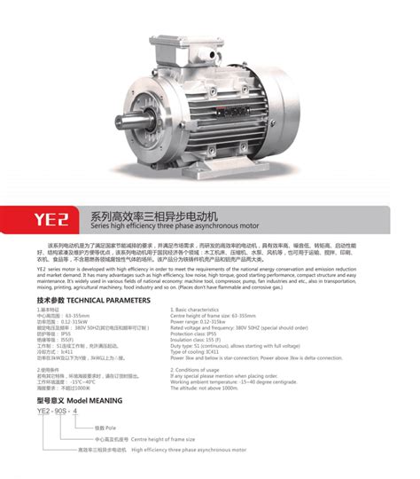 Ye2 Series High Efficiency Three Phase Asynchronous Motor